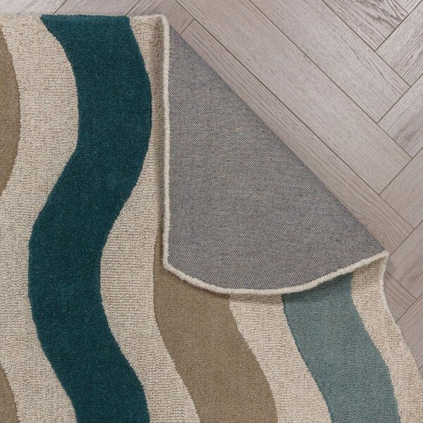 Син ръчно изработен вълнен килим 140x200 cm Cascade Wool – Flair Rugs