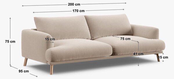 Зелен диван 200 cm Naomi – Micadoni