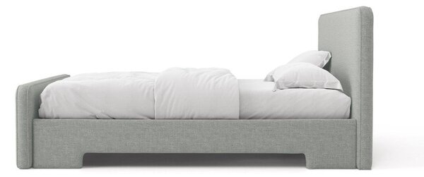 Светлосиво двойно легло 160x200 cm тапицирано с включена подматрачна рамка Eda – Micadoni