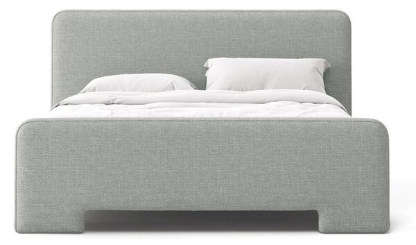 Светлосиво двойно легло 160x200 cm тапицирано с включена подматрачна рамка Eda – Micadoni