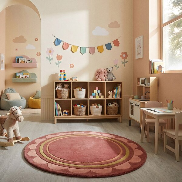 Бордо ръчно изработен вълнен кръгъл килим ø 120 cm Lois – Flair Rugs