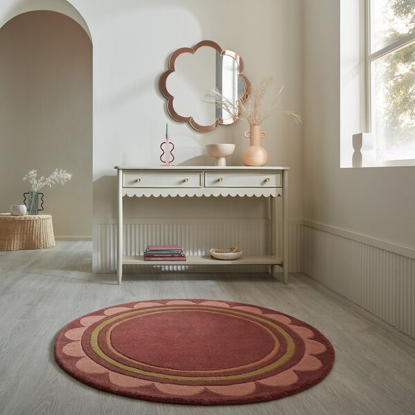 Бордо ръчно изработен вълнен кръгъл килим ø 120 cm Lois – Flair Rugs