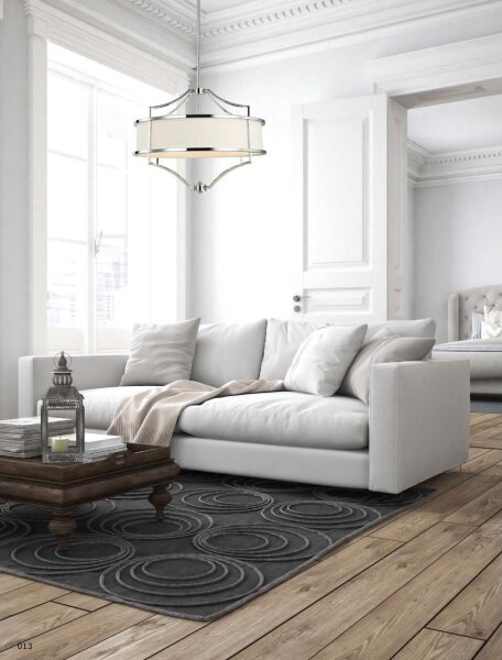 Open Design OR80919- Полилей на тръба STESSO 4xE27/15W/230V Ø 55 cm хром/бял