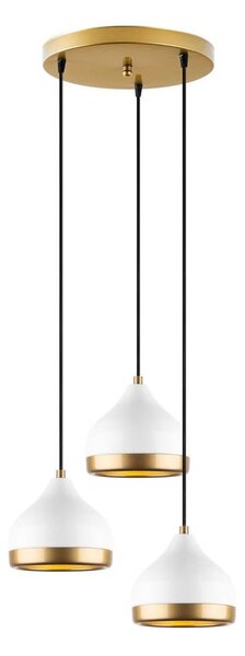 Полилей с кабелно окачване YILDO 3xE27/40W/230V бял/златист