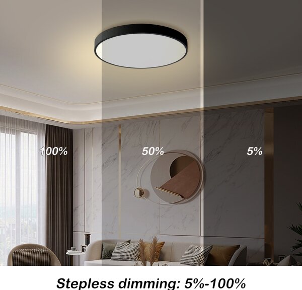 Brilagi - димируемо LED осветително тяло POOL LED/60W/230V 3000-6000K диаметър 60 см черно + дистанционно