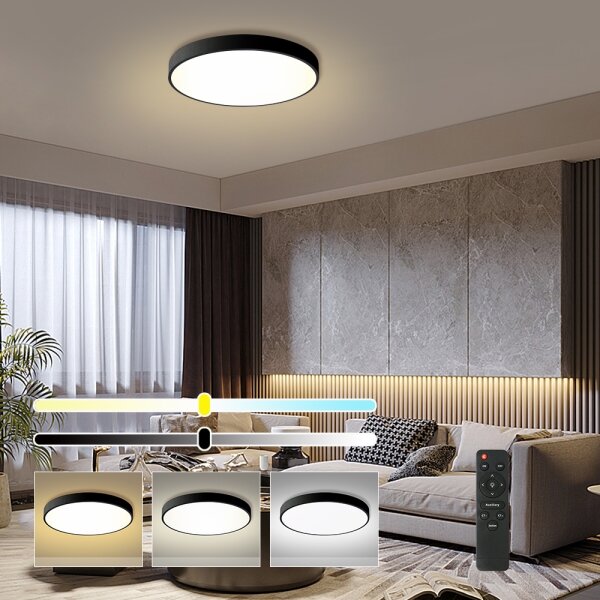 Brilagi - димируемо LED осветително тяло POOL LED/60W/230V 3000-6000K диаметър 60 см черно + дистанционно
