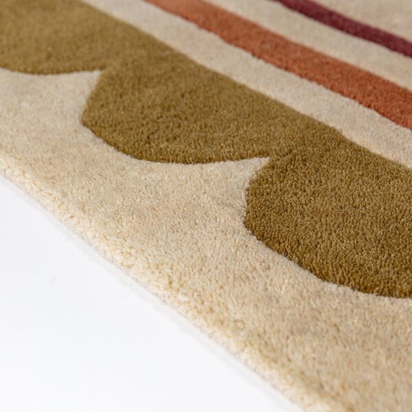 Ръчно изработен вълнен килим в естествен цвят 120x170 cm Lois – Flair Rugs