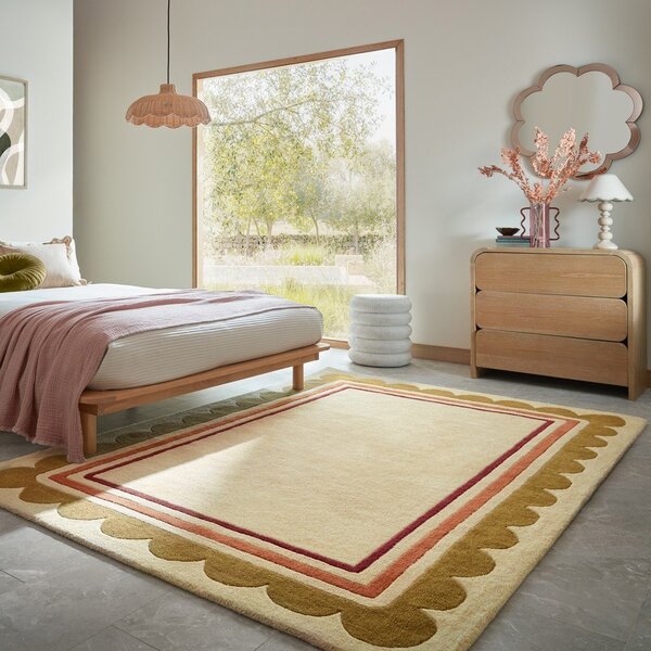 Ръчно изработен вълнен килим в естествен цвят 120x170 cm Lois – Flair Rugs