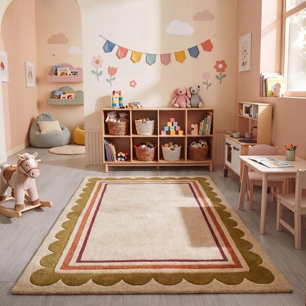 Ръчно изработен вълнен килим в естествен цвят 120x170 cm Lois – Flair Rugs