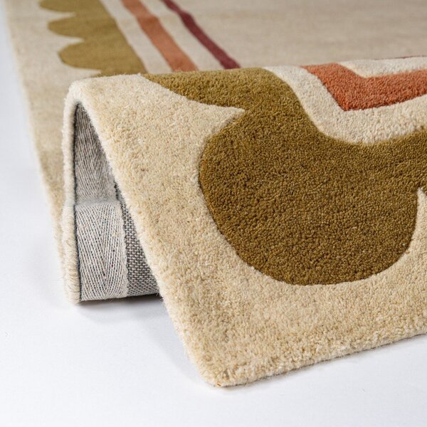 Ръчно изработен вълнен килим в естествен цвят 120x170 cm Lois – Flair Rugs
