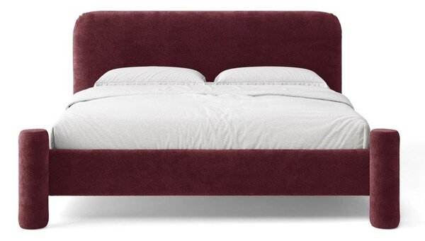 Кафяво двойно легло 160x200 cm тапицирано с включена подматрачна рамка Vera – Micadoni