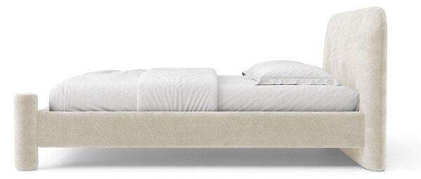 Бежово двойно легло 160x200 cm тапицирано с включена подматрачна рамка Vera – Micadoni