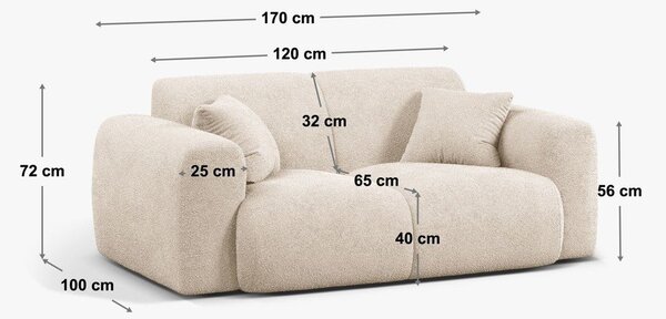 Тъмносин кадифен диван 170 cm Molino – Micadoni