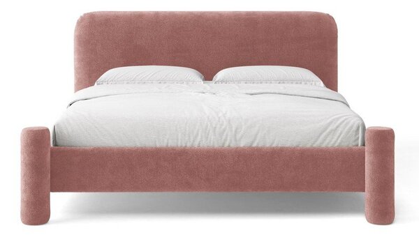 Розово двойно легло 160x200 cm тапицирано с включена подматрачна рамка Vera – Micadoni