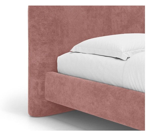 Розово двойно легло 160x200 cm тапицирано с включена подматрачна рамка Vera – Micadoni
