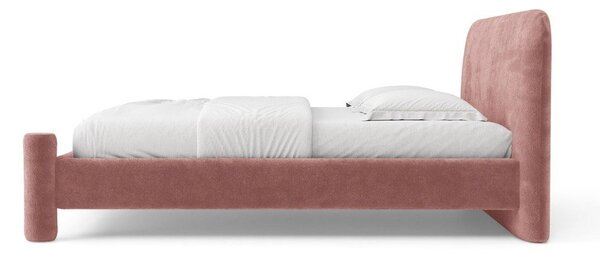 Розово двойно легло 160x200 cm тапицирано с включена подматрачна рамка Vera – Micadoni