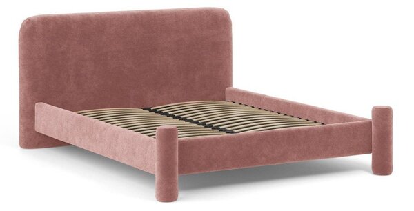 Розово двойно легло 160x200 cm тапицирано с включена подматрачна рамка Vera – Micadoni