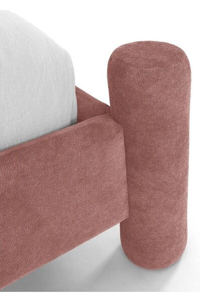 Розово двойно легло 160x200 cm тапицирано с включена подматрачна рамка Vera – Micadoni
