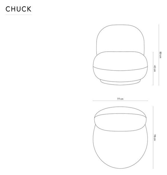 Светлосиньо въртящо се шенилово кресло Chuck – Micadoni