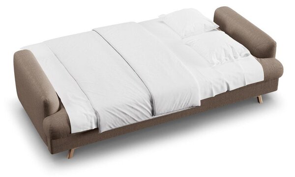 Кафяво-сив сгъваем/с място за съхранение диван 233 cm Naomi – Micadoni