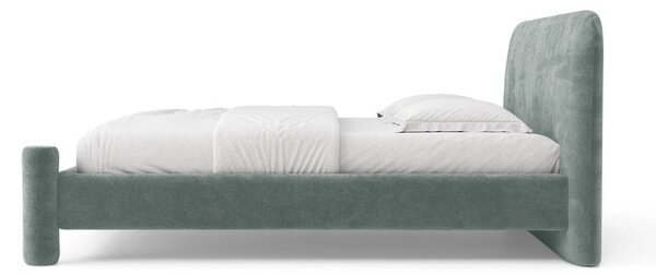 Светлосиньо двойно легло 160x200 cm тапицирано с включена подматрачна рамка Vera – Micadoni