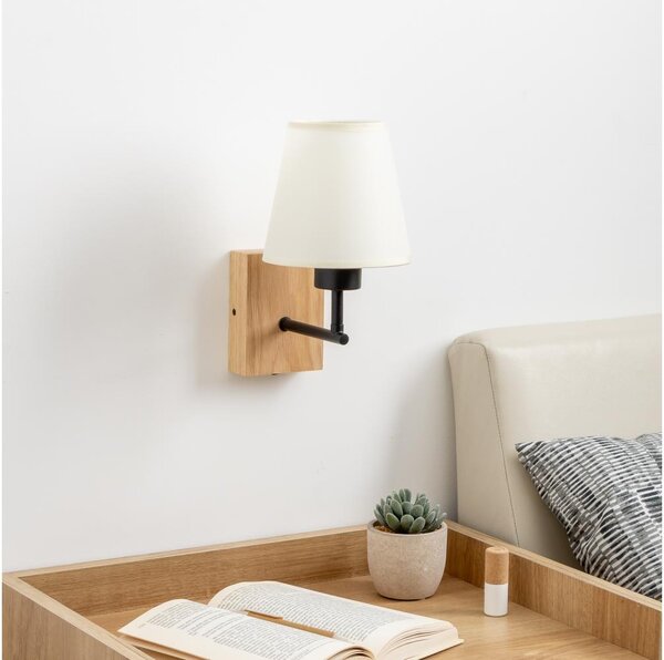 Brilagi - Аплик NUBILA WOOD 1xE27/25W/230V дъб/кремав