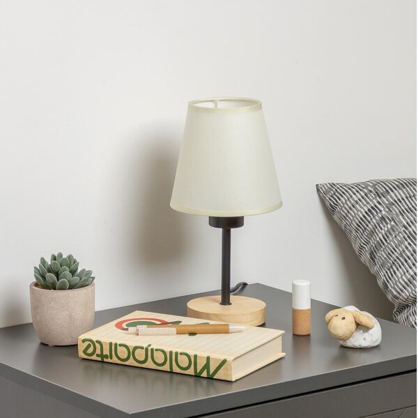 Brilagi - Настолна лампа NUBILA WOOD 1xE27/25W/230V дъб/кремав