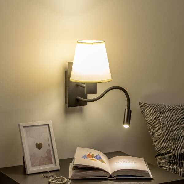 Brilagi - LED Аплик NUBILA 1xE27/25W/230V + LED/3W черен/кремав