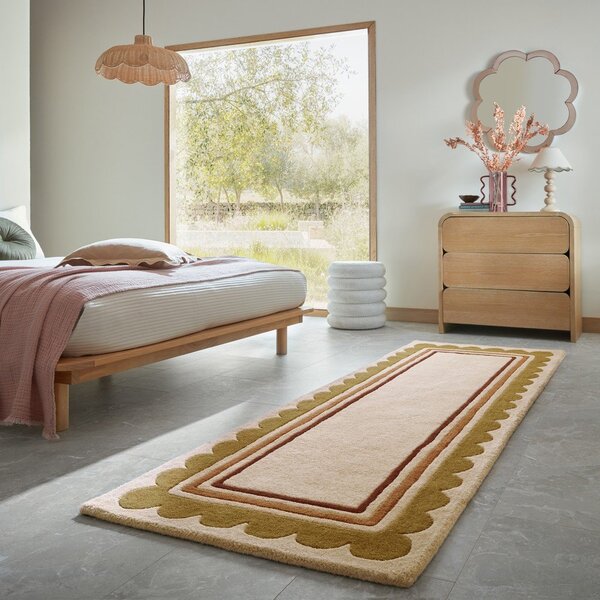 Ръчно изработена вълнена пътека в естествен цвят 80x230 cm Lois – Flair Rugs