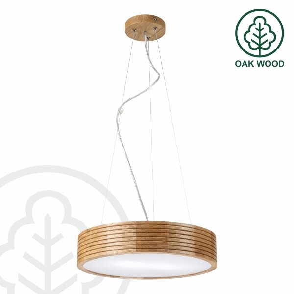 Brilagi - LED полилей на кабел CARVALHO MODERN 2xE27/60W/230V дъб, диам. 37,5 см