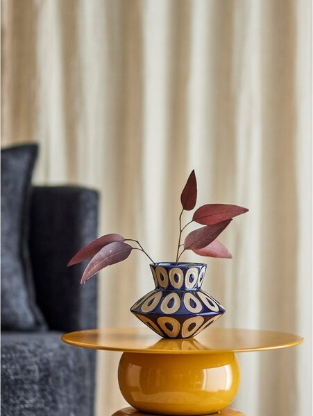Синя глинена ръчна изработка ваза (височина 12 cm) Bashir – Bloomingville