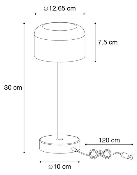 Moderne tafellamp chroom oplaadbaar - Poppie