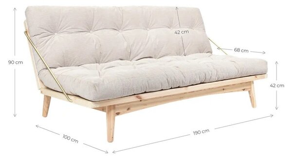 Розов разтегателен диван 190 cm Folk - Karup Design