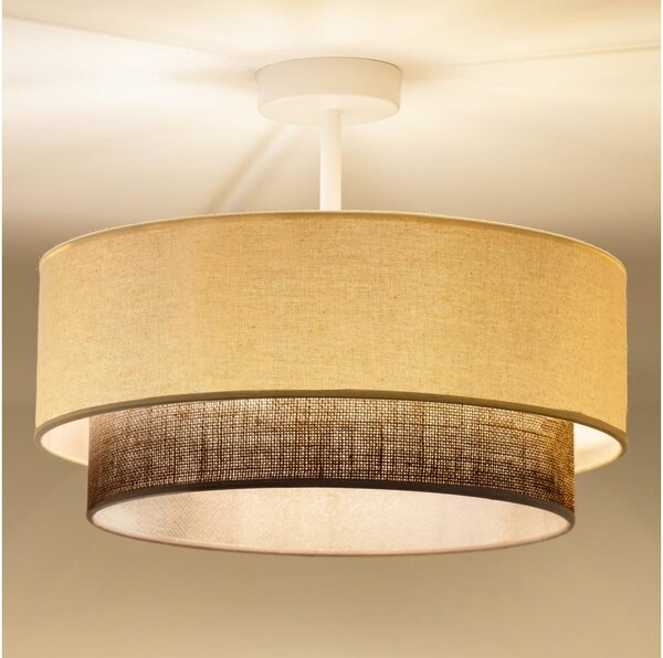 Brilagi - LED плафон BOHO стил 1xE27/15W/230V Ø 40 см кремав/кафяв