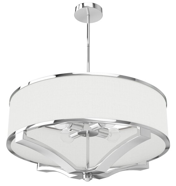 Open Design OR84801 - Полилей на тръба GERDO 4xE27/12W/230V блестящ хром/бяло