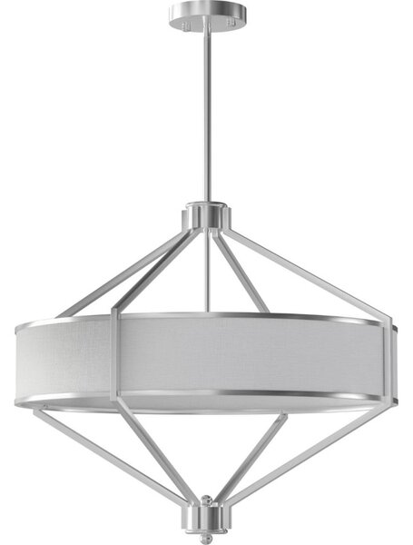Open Design OR85822 - Полилей на прът ZUNDO 4xE27/15W/230V матов хром/бял