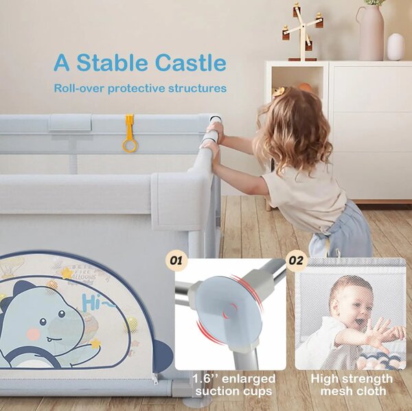 Детска кошара за игра Playfort™ - 180 X 150 Cm, Детска кошара за игра PlayFort™ (Сив) - 180 x 150 cm