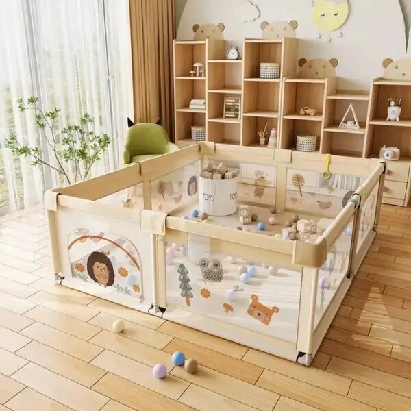 Детска кошара за игра Playfort™ - 180 X 150 Cm, Детска кошара за игра PlayFort™ (Сив) - 180 x 150 cm