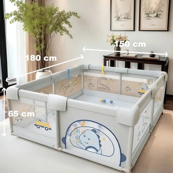 Детска кошара за игра Playfort™ - 180 X 150 Cm, Детска кошара за игра PlayFort™ (Сив) - 180 x 150 cm