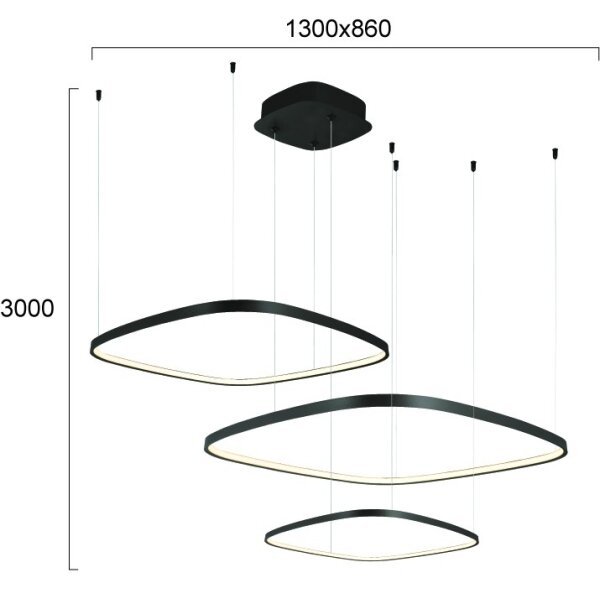 LED димируем полилей на кабел LORENZO LED/70W/230V 3000/4000/6000K черен + дистанционно управление