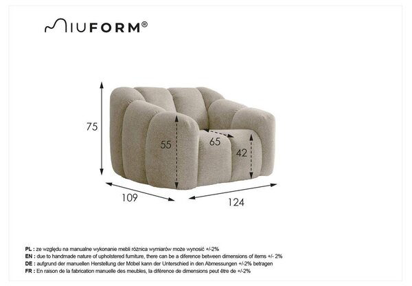 Сиво кресло Shell – Miuform