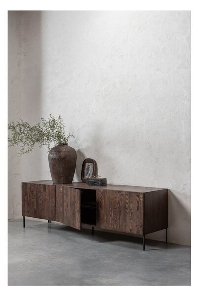 Кафява маса за телевизор от масивен бор 180x56x46 cm Bono – WOOOD