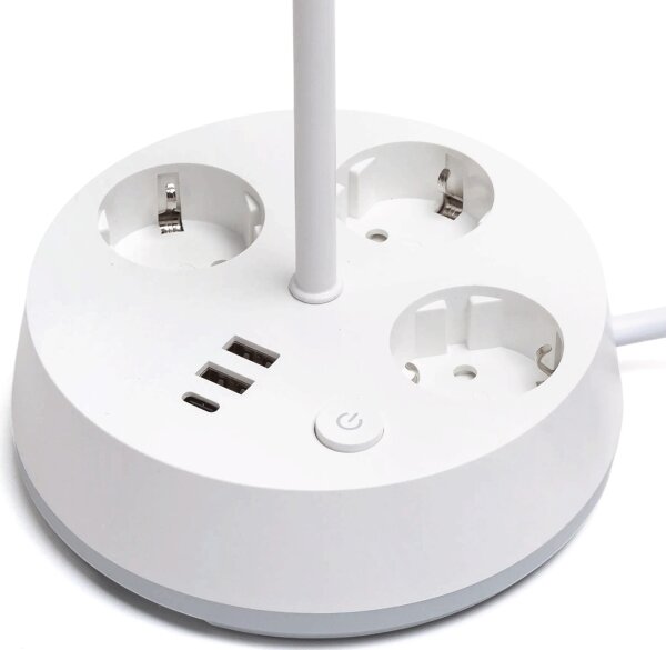 Aigostar-LED RGBW димируема настолна лампа с контакти и USB LED/4,6W/230V бяла