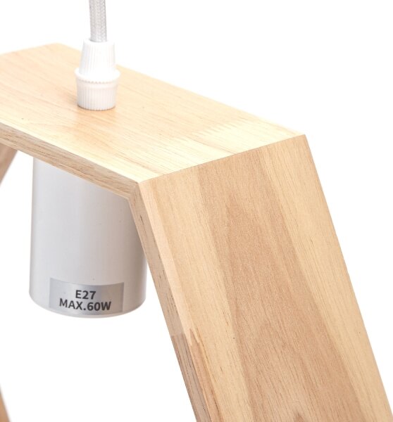Aigostar - LED дървен полилей на кабел 1xE27/9W/230V 2200K от бор