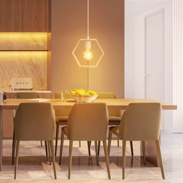 Aigostar - LED дървен полилей на кабел 1xE27/9W/230V 2200K от бор