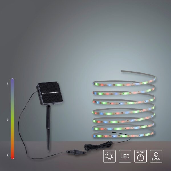 JUST LIGHT. 19971-18 - LED RGB соларна лента TEANIA LED//3,7V 5 m 1200 mAh IP44