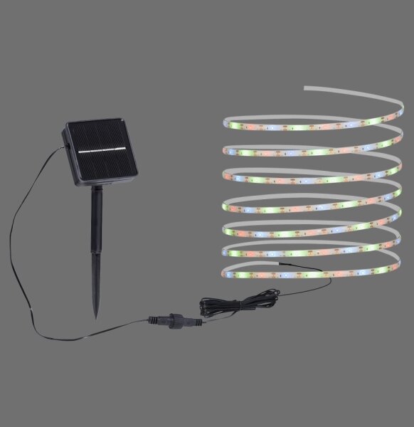 JUST LIGHT. 19971-18 - LED RGB соларна лента TEANIA LED//3,7V 5 m 1200 mAh IP44