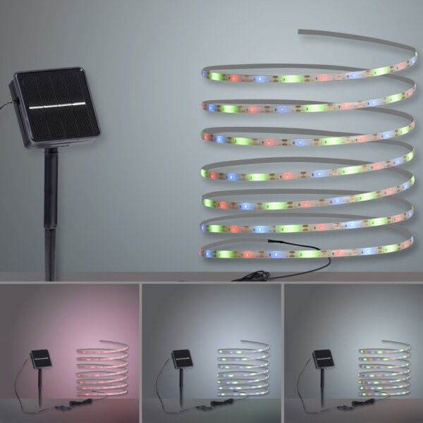 JUST LIGHT. 19971-18 - LED RGB соларна лента TEANIA LED//3,7V 5 m 1200 mAh IP44