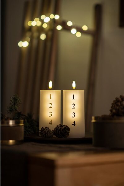 LED свещ на батерии (височина 15 cm) Sille Advent – Sirius