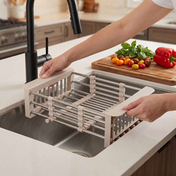 Телескопичен сушилник за мивка REA P14487B Beige